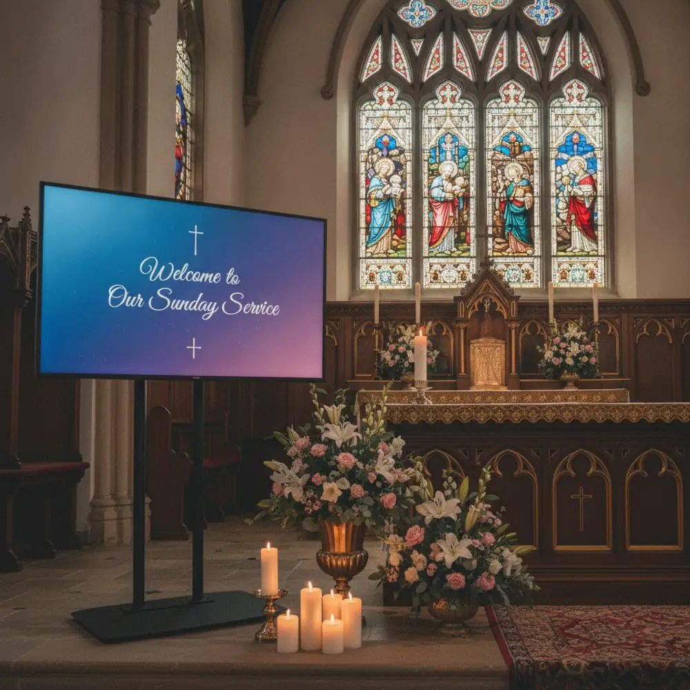 55" Display on Flat Stand